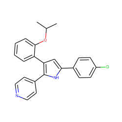 CC(C)Oc1ccccc1-c1cc(-c2ccc(Cl)cc2)[nH]c1-c1ccncc1 ZINC000027725051