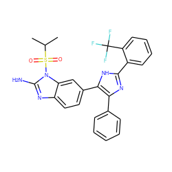 CC(C)S(=O)(=O)n1c(N)nc2ccc(-c3[nH]c(-c4ccccc4C(F)(F)F)nc3-c3ccccc3)cc21 ZINC000029130581