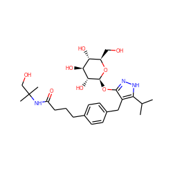 CC(C)c1[nH]nc(O[C@@H]2O[C@H](CO)[C@@H](O)[C@H](O)[C@H]2O)c1Cc1ccc(CCCC(=O)NC(C)(C)CO)cc1 ZINC000095583836