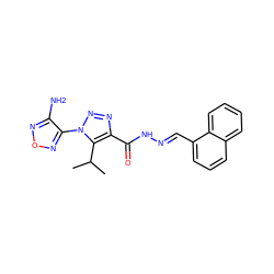 CC(C)c1c(C(=O)N/N=C/c2cccc3ccccc23)nnn1-c1nonc1N ZINC000002349275