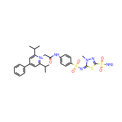 CC(C)c1cc(-c2ccccc2)cc(C(C)C)[n+]1CC(=O)Nc1ccc(S(=O)(=O)/N=c2/sc(S(N)(=O)=O)nn2C)cc1 ZINC000026817292