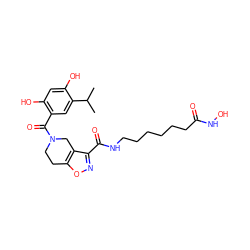 CC(C)c1cc(C(=O)N2CCc3onc(C(=O)NCCCCCCC(=O)NO)c3C2)c(O)cc1O ZINC000169311789