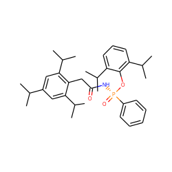 CC(C)c1cc(C(C)C)c(CC(=O)N[P@](=O)(Oc2c(C(C)C)cccc2C(C)C)c2ccccc2)c(C(C)C)c1 ZINC000026815617