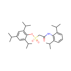 CC(C)c1cc(C(C)C)c(OS(=O)(=O)CC(=O)Nc2c(C(C)C)cccc2C(C)C)c(C(C)C)c1 ZINC000001544388