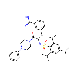 CC(C)c1cc(C(C)C)c(S(=O)(=O)N[C@@H](Cc2cccc(C(=N)N)c2)C(=O)N2CCN(c3ccccc3)CC2)c(C(C)C)c1 ZINC000299869035