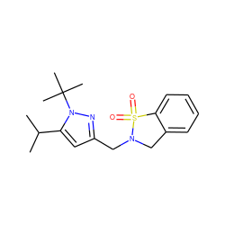 CC(C)c1cc(CN2Cc3ccccc3S2(=O)=O)nn1C(C)(C)C ZINC001772576687