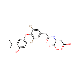 CC(C)c1cc(Oc2c(Br)cc(CC(=O)N[C@H](CC(=O)O)C(=O)O)cc2Br)ccc1O ZINC000028823713