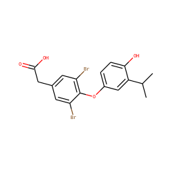 CC(C)c1cc(Oc2c(Br)cc(CC(=O)O)cc2Br)ccc1O ZINC000003816406