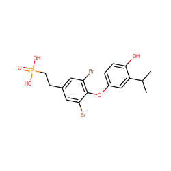 CC(C)c1cc(Oc2c(Br)cc(CCP(=O)(O)O)cc2Br)ccc1O ZINC000045495152