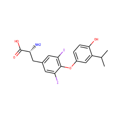 CC(C)c1cc(Oc2c(I)cc(C[C@@H](N)C(=O)O)cc2I)ccc1O ZINC000014969078