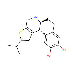 CC(C)c1cc2c(s1)CN[C@H]1CCc3cc(O)c(O)cc3[C@H]21 ZINC000013762028