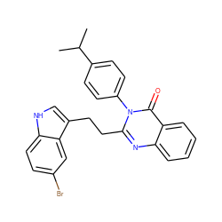 CC(C)c1ccc(-n2c(CCc3c[nH]c4ccc(Br)cc34)nc3ccccc3c2=O)cc1 ZINC000013821554