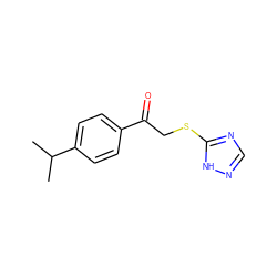 CC(C)c1ccc(C(=O)CSc2ncn[nH]2)cc1 ZINC000004282184