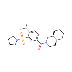 CC(C)c1ccc(C(=O)N2CC[C@@H]3CCCC[C@@H]3C2)cc1S(=O)(=O)N1CCCC1 ZINC000029038118