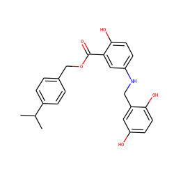 CC(C)c1ccc(COC(=O)c2cc(NCc3cc(O)ccc3O)ccc2O)cc1 ZINC000000834330