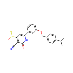 CC(C)c1ccc(COc2cccc(-c3cc([S@@+](C)[O-])c(C#N)c(=O)[nH]3)c2)cc1 ZINC000299871760