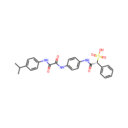 CC(C)c1ccc(NC(=O)C(=O)Nc2ccc(NC(=O)[C@@H](c3ccccc3)S(=O)(=O)O)cc2)cc1 ZINC000473091462