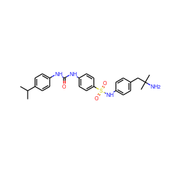 CC(C)c1ccc(NC(=O)Nc2ccc(S(=O)(=O)Nc3ccc(CC(C)(C)N)cc3)cc2)cc1 ZINC000049017376