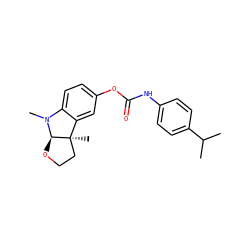 CC(C)c1ccc(NC(=O)Oc2ccc3c(c2)[C@@]2(C)CCO[C@H]2N3C)cc1 ZINC000013684322