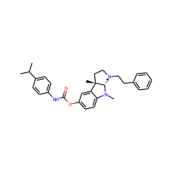CC(C)c1ccc(NC(=O)Oc2ccc3c(c2)[C@]2(C)CCN(CCc4ccccc4)[C@@H]2N3C)cc1 ZINC000052968932