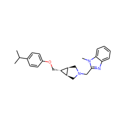 CC(C)c1ccc(OC[C@@H]2[C@H]3CN(Cc4nc5ccccc5n4C)C[C@H]32)cc1 ZINC000253666705