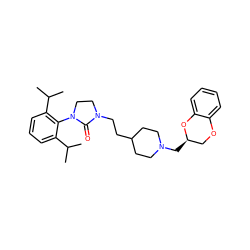 CC(C)c1cccc(C(C)C)c1N1CCN(CCC2CCN(C[C@@H]3COc4ccccc4O3)CC2)C1=O ZINC000013813723