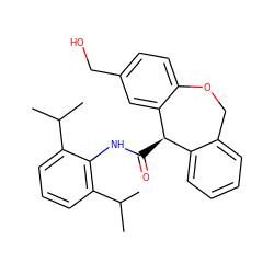 CC(C)c1cccc(C(C)C)c1NC(=O)[C@@H]1c2ccccc2COc2ccc(CO)cc21 ZINC000013735260