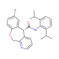 CC(C)c1cccc(C(C)C)c1NC(=O)[C@H]1c2cc(Br)ccc2OCc2ncccc21 ZINC000013735313