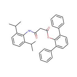 CC(C)c1cccc(C(C)C)c1NC(=O)CC(=O)Oc1c(-c2ccccc2)cccc1-c1ccccc1 ZINC000001554841