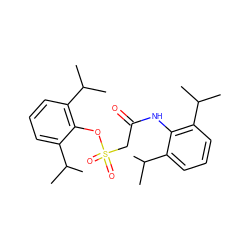 CC(C)c1cccc(C(C)C)c1NC(=O)CS(=O)(=O)Oc1c(C(C)C)cccc1C(C)C ZINC000001544389