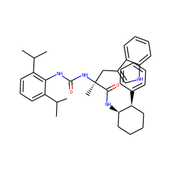 CC(C)c1cccc(C(C)C)c1NC(=O)N[C@@](C)(Cc1c[nH]c2ccccc12)C(=O)N[C@@H]1CCCC[C@@H]1c1ccccc1 ZINC000026577653