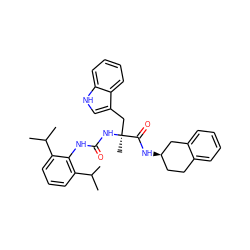 CC(C)c1cccc(C(C)C)c1NC(=O)N[C@@](C)(Cc1c[nH]c2ccccc12)C(=O)N[C@@H]1CCc2ccccc2C1 ZINC000026578417