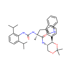 CC(C)c1cccc(C(C)C)c1NC(=O)N[C@@](C)(Cc1c[nH]c2ccccc12)C(=O)N[C@H]1COC(C)(C)O[C@@H]1c1ccccc1 ZINC000026578314