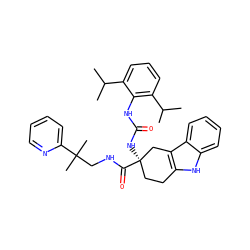 CC(C)c1cccc(C(C)C)c1NC(=O)N[C@@]1(C(=O)NCC(C)(C)c2ccccn2)CCc2[nH]c3ccccc3c2C1 ZINC000026493842