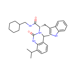 CC(C)c1cccc(C(C)C)c1NC(=O)N[C@@H](Cc1c[nH]c2ccccc12)C(=O)NCC1CCCCC1 ZINC000026578178