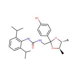 CC(C)c1cccc(C(C)C)c1NC(=O)NCC1(c2ccc(O)cc2)O[C@H](C)[C@@H](C)O1 ZINC000029337489