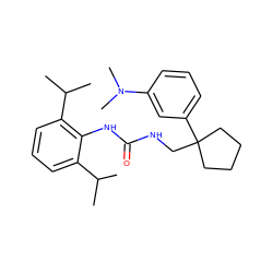 CC(C)c1cccc(C(C)C)c1NC(=O)NCC1(c2cccc(N(C)C)c2)CCCC1 ZINC000013736836