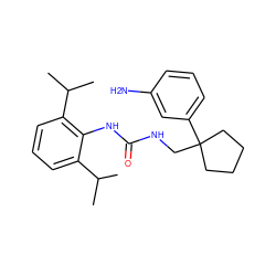 CC(C)c1cccc(C(C)C)c1NC(=O)NCC1(c2cccc(N)c2)CCCC1 ZINC000013736832