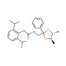 CC(C)c1cccc(C(C)C)c1NC(=O)NCC1(c2ccccc2)O[C@H](C)[C@@H](C)O1 ZINC000003781698