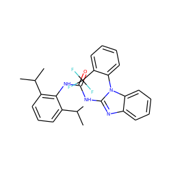 CC(C)c1cccc(C(C)C)c1NC(=O)Nc1nc2ccccc2n1-c1ccccc1C(F)(F)F ZINC000029486871