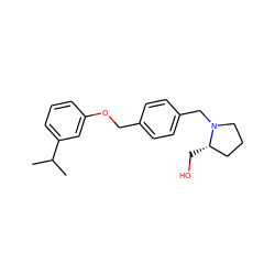 CC(C)c1cccc(OCc2ccc(CN3CCC[C@@H]3CO)cc2)c1 ZINC001772655276