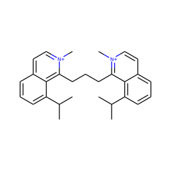 CC(C)c1cccc2cc[n+](C)c(CCCc3c4c(C(C)C)cccc4cc[n+]3C)c12 ZINC000073129544