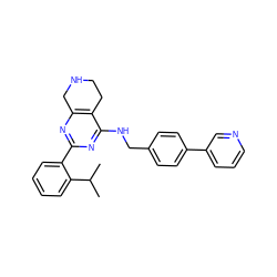 CC(C)c1ccccc1-c1nc2c(c(NCc3ccc(-c4cccnc4)cc3)n1)CCNC2 ZINC000169340894