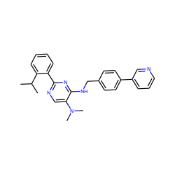 CC(C)c1ccccc1-c1ncc(N(C)C)c(NCc2ccc(-c3cccnc3)cc2)n1 ZINC000169340133