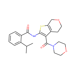 CC(C)c1ccccc1C(=O)Nc1sc2c(c1C(=O)N1CCOCC1)CCOC2 ZINC000095563699