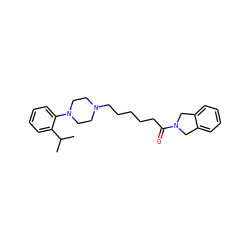 CC(C)c1ccccc1N1CCN(CCCCCC(=O)N2Cc3ccccc3C2)CC1 ZINC000040429340