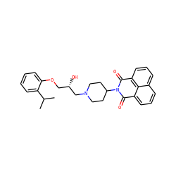 CC(C)c1ccccc1OC[C@H](O)CN1CCC(N2C(=O)c3cccc4cccc(c34)C2=O)CC1 ZINC000049112200