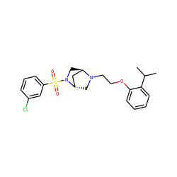 CC(C)c1ccccc1OCCN1C[C@H]2C[C@H]1CN2S(=O)(=O)c1cccc(Cl)c1 ZINC000653703201