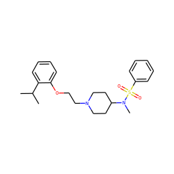 CC(C)c1ccccc1OCCN1CCC(N(C)S(=O)(=O)c2ccccc2)CC1 ZINC000653799596