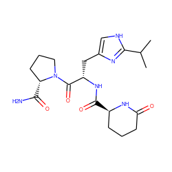 CC(C)c1nc(C[C@H](NC(=O)[C@@H]2CCCC(=O)N2)C(=O)N2CCC[C@H]2C(N)=O)c[nH]1 ZINC000028639542